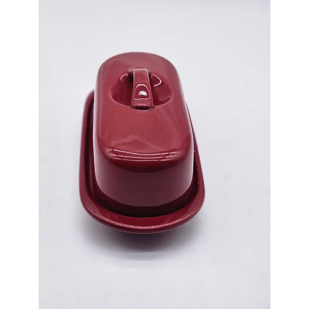 Chantal Butter Dish Unisex  Burgundy Good Stoneware Crazed 93-TVBD
